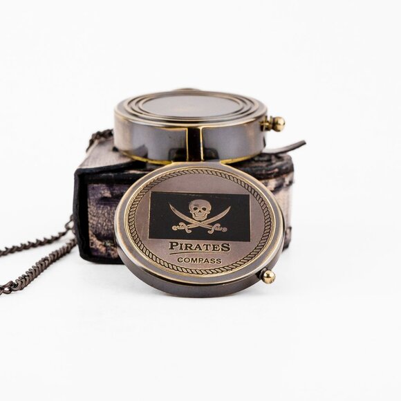 Brass Pirates Compass 2 Inch Authentic Nautical Navigation Compass gift for him - Picture 5 of 15